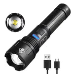 Rechargeable Aluminum Flashlight with Battery Status Indicator