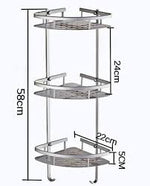Eckregal aus Aluminium für das Badezimmer – 3-stufig, Silber