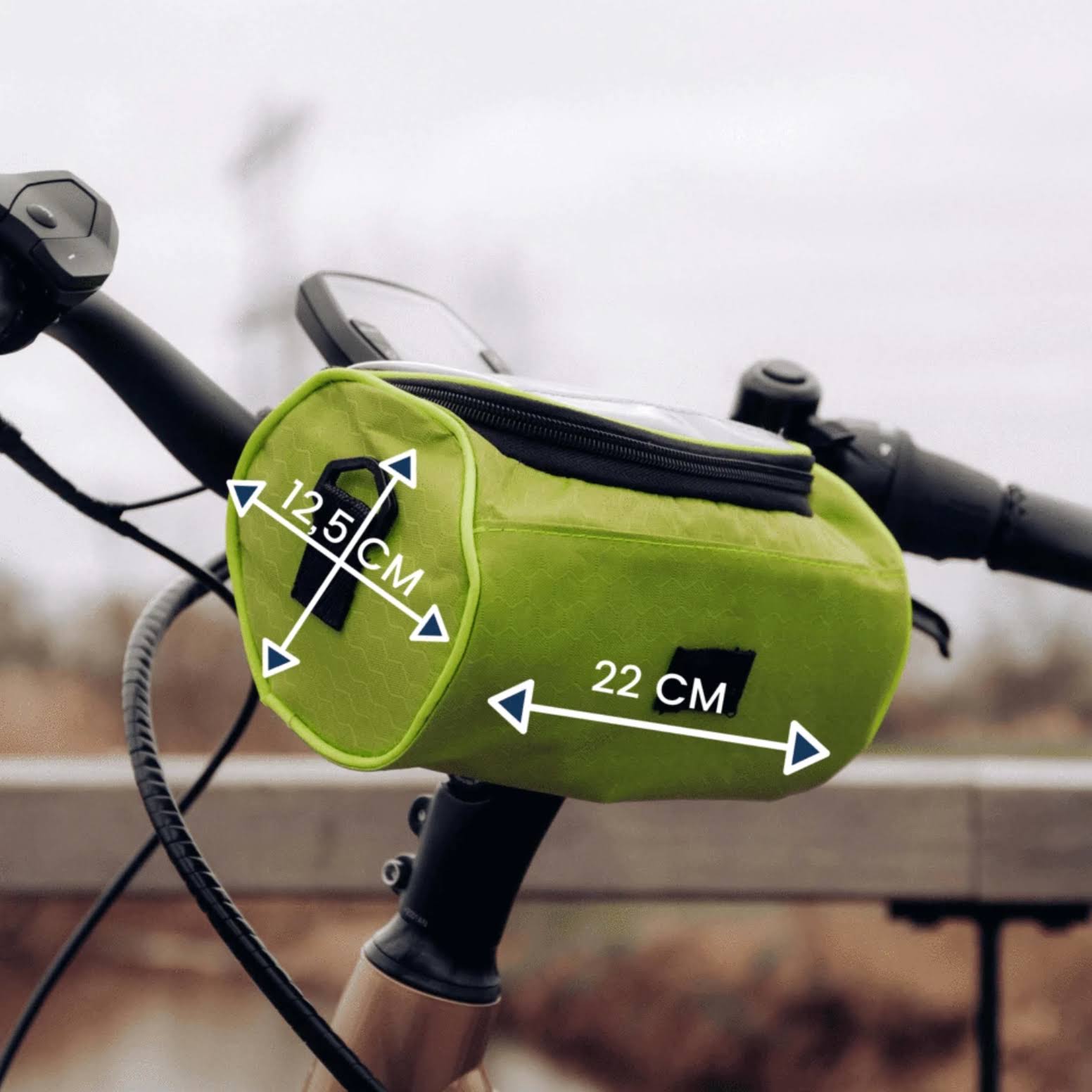 Waterproof Bike Bag with Phone Window – Adjustable Handlebar Bag