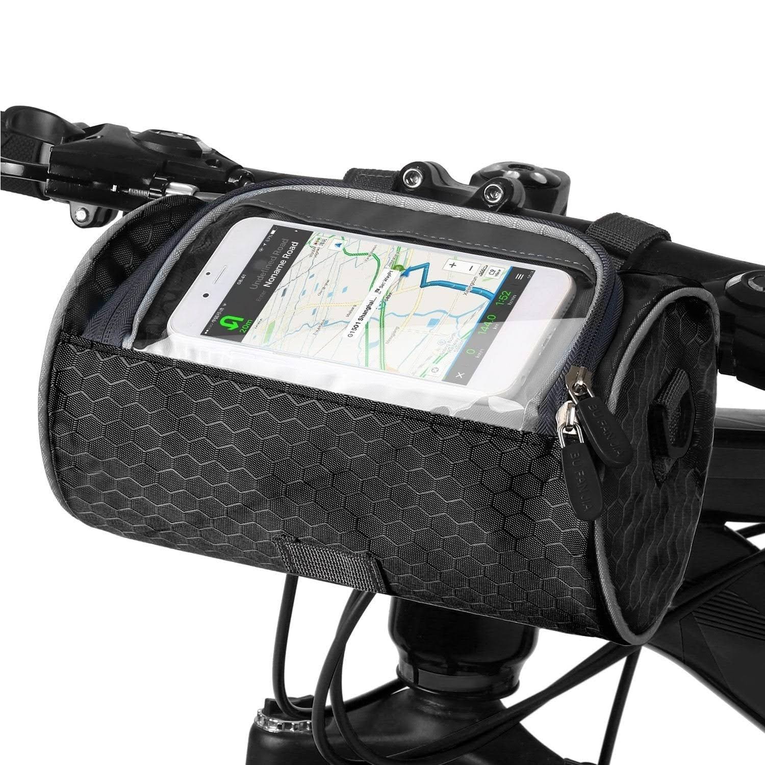 Waterproof Bike Bag with Phone Window – Adjustable Handlebar Bag