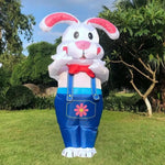Inflatable Easter Bunny Costume with LED lighting and battery-powered fan, 1.80 m tall