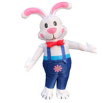 Inflatable Easter Bunny Costume with LED lighting and battery-powered fan, 1.80 m tall