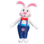Inflatable Easter Bunny Costume with LED lighting and battery-powered fan, 1.80 m tall