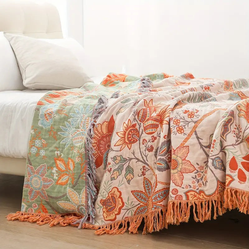 Patterned Boho Blanket Made of 100% Cotton | Stylish Home Textiles