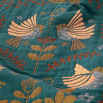 Wendbare skandinavische Decke mit Vogelmotiven | 100% Baumwolle