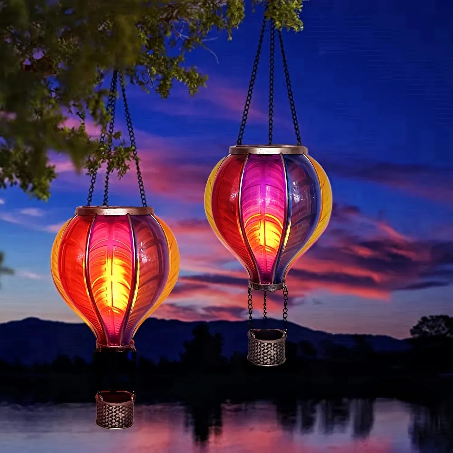 Solarlaterne mit Ballon-Design – Wetterfeste Gartenbeleuchtung