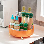 Practical 360° Rotating Storage Tray – Robust Organizer for Home & Kitchen