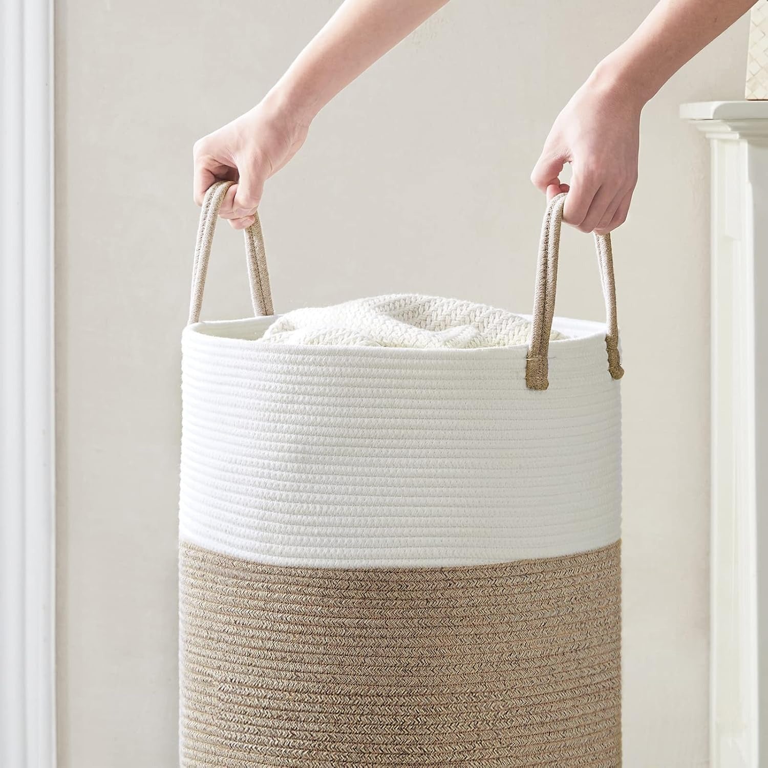 Practical Foldable Storage Basket – Robust Cotton Solution for Laundry, Toys, and Home Organization