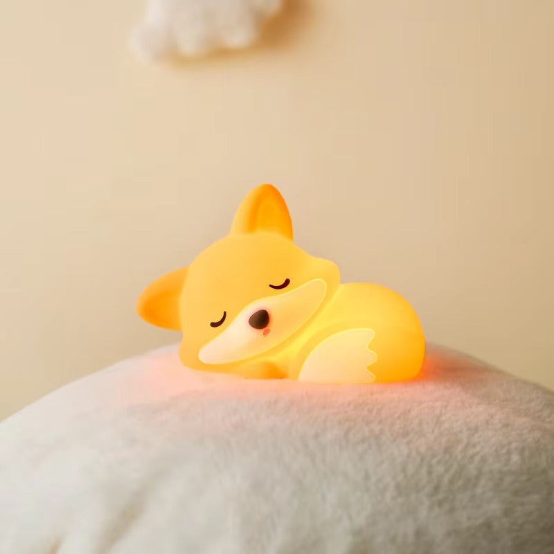Wiederaufladbare Fuchs-Nachtlampe – Sanfte Silikonlampe für Kinder