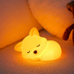 Wiederaufladbare Fuchs-Nachtlampe – Sanfte Silikonlampe für Kinder