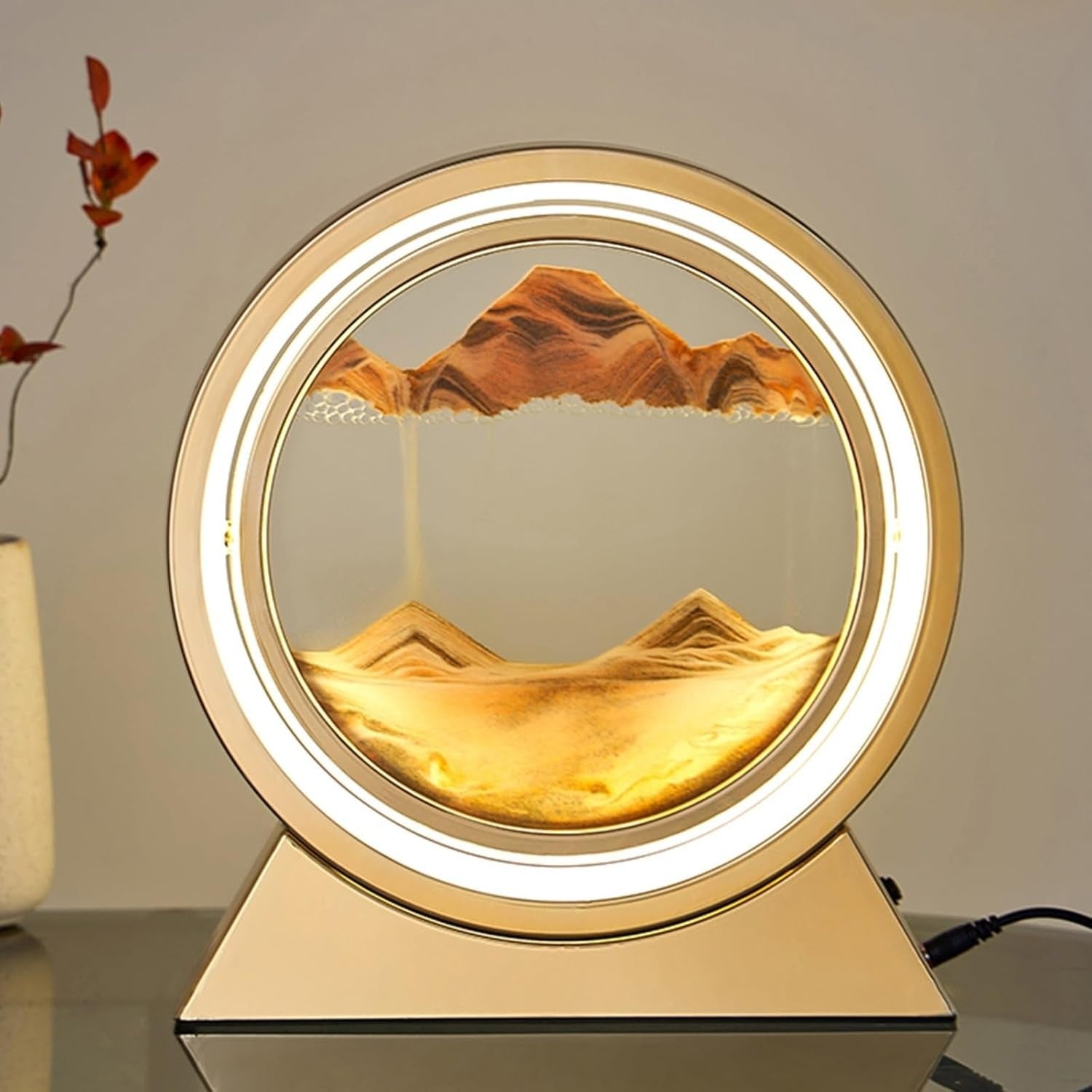 Fascinierende Sandkunst LED Tischlampe – Beruhigende Beleuchtung für Zuhause und Büro