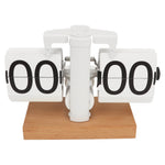 Retro Wall Clock with Wooden Base – Stylish Desk Clock for Home and Office