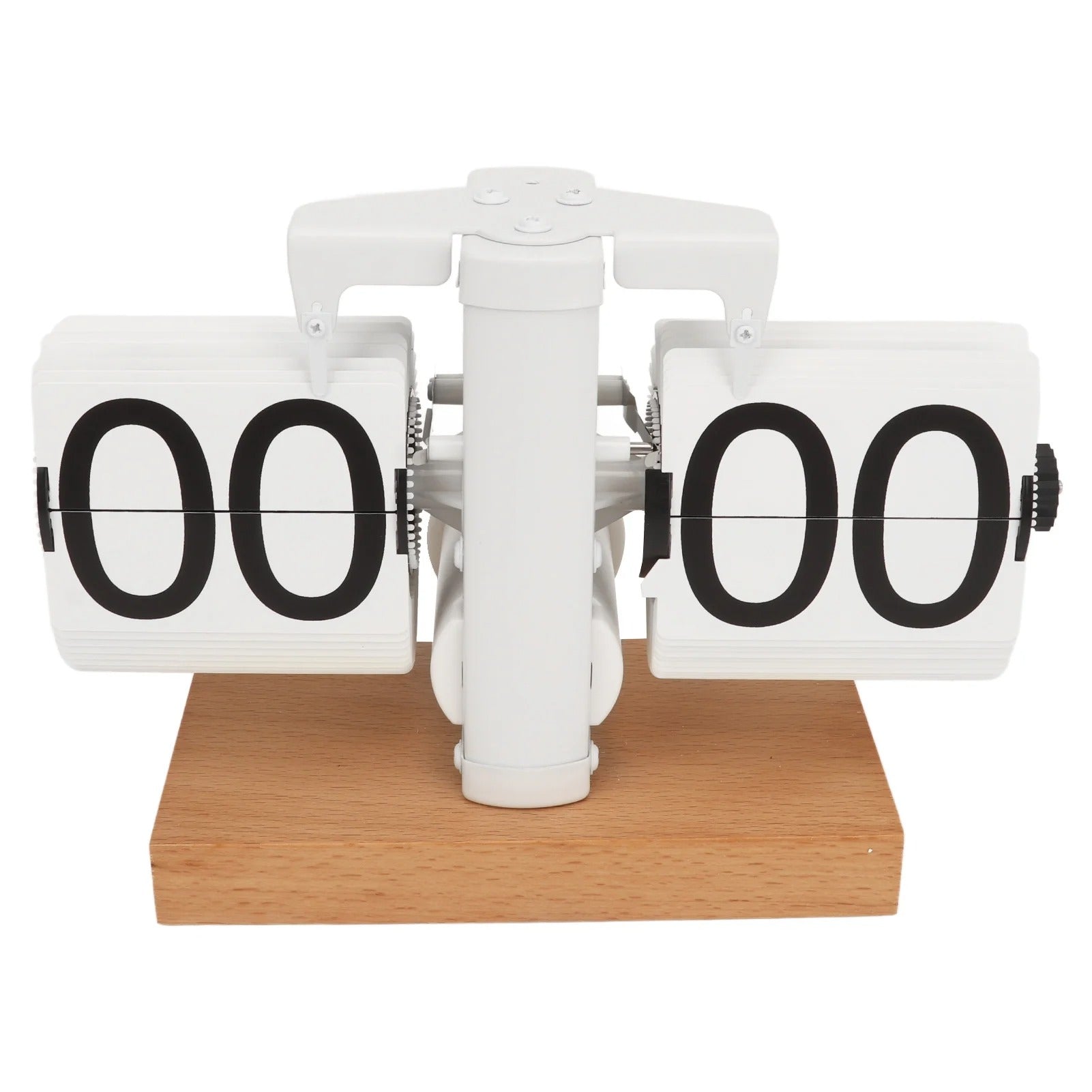 Retro Wall Clock with Wooden Base – Stylish Desk Clock for Home and Office