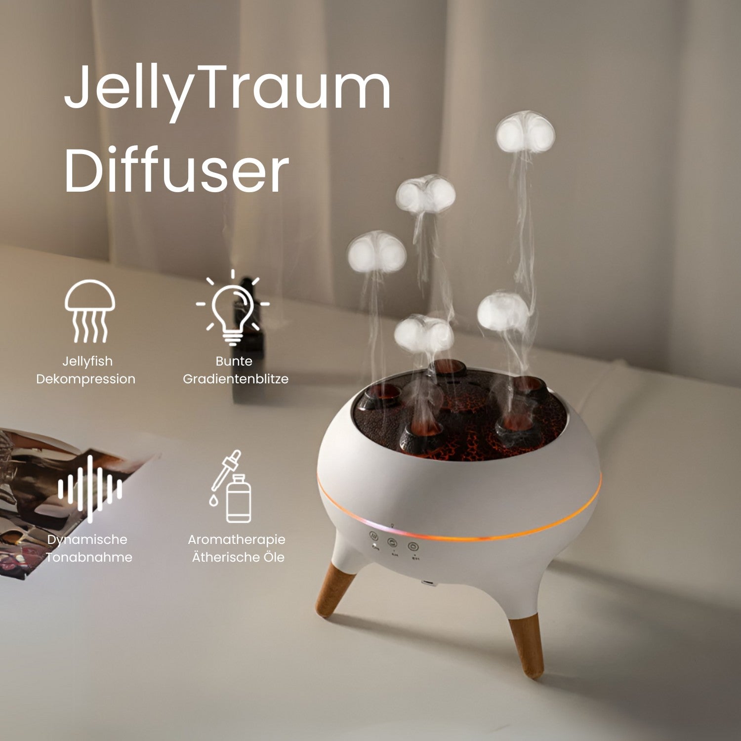 Aromatherapy Diffuser with LED & Timer: JellyDream for a Cozy Atmosphere