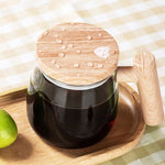 Automatic Coffee Cup with Wooden Handle – Innovative Indulgence