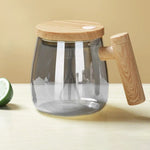 Automatic Coffee Cup with Wooden Handle – Innovative Indulgence