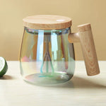 Automatic Coffee Cup with Wooden Handle – Innovative Indulgence