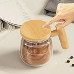 Automatic Coffee Cup with Wooden Handle – Innovative Indulgence