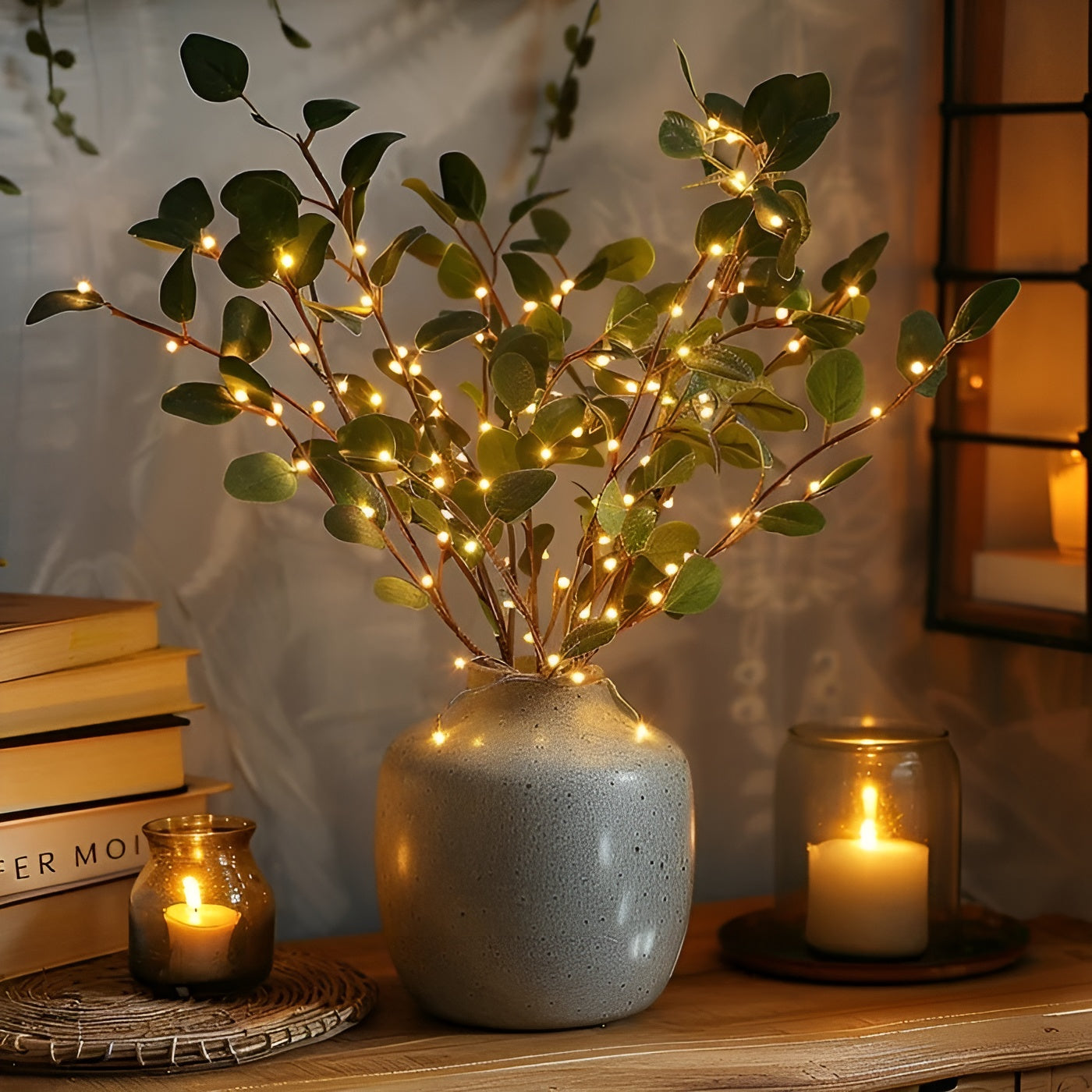 LED Lamp made from Natural Olive Branch – EverLeaf Light for Atmospheric Illumination