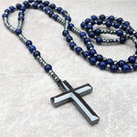 Spiritual Pendant with Tiger's Eye and Lapis Lazuli – Rosary for Men