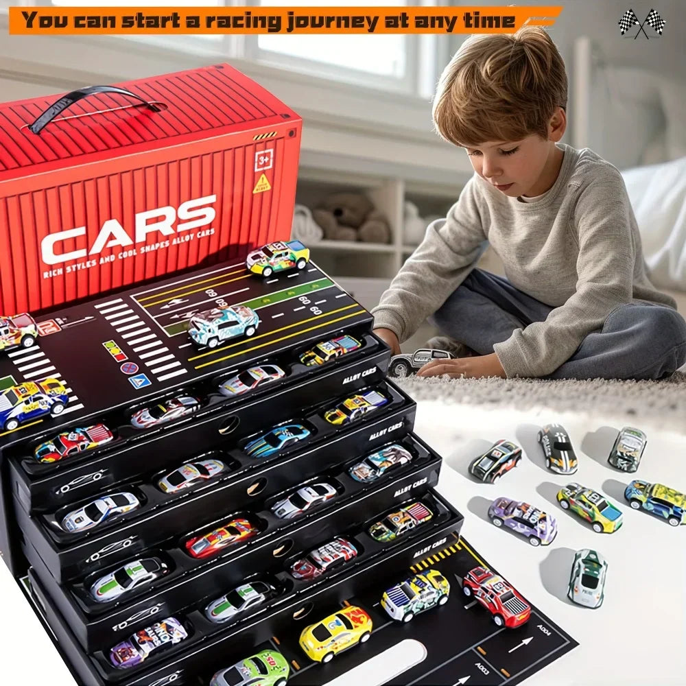 48-Piece Racing Car Set for Kids with Fast Track