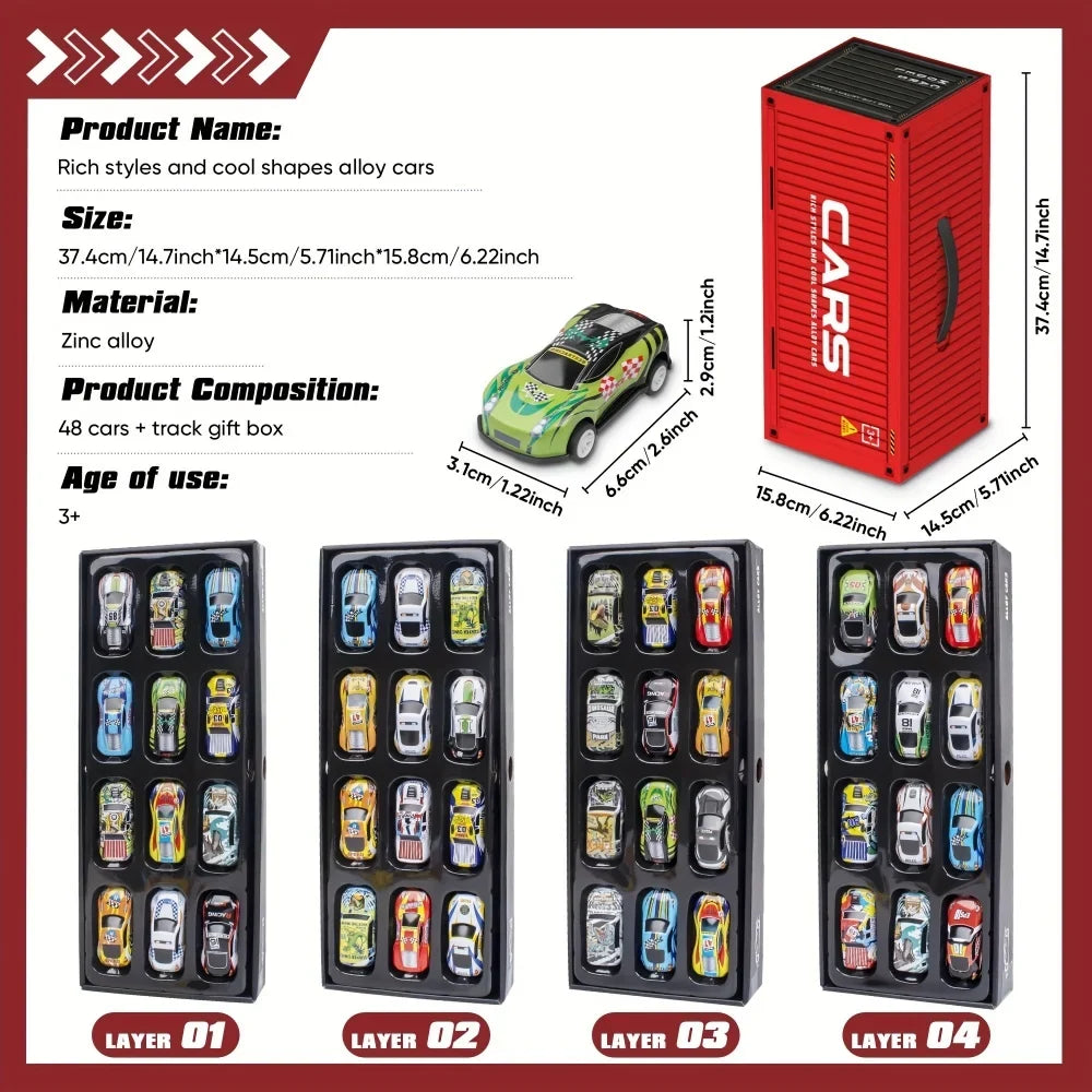 48-Piece Racing Car Set for Kids with Fast Track