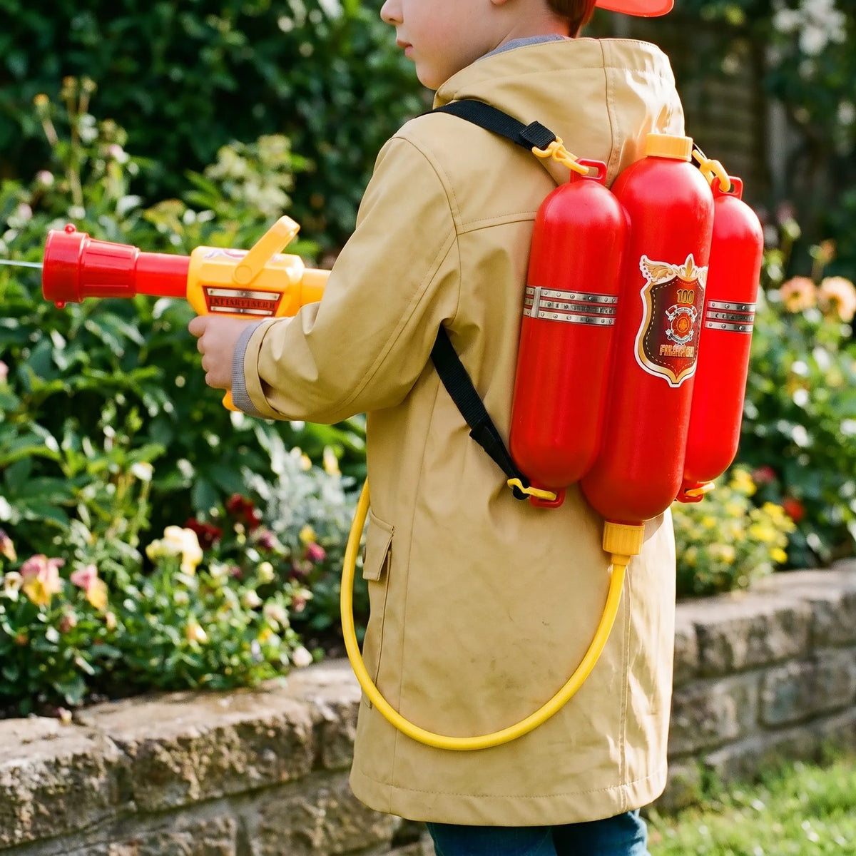 Water Blaster Toy Backpack for Kids – Firefighter Theme