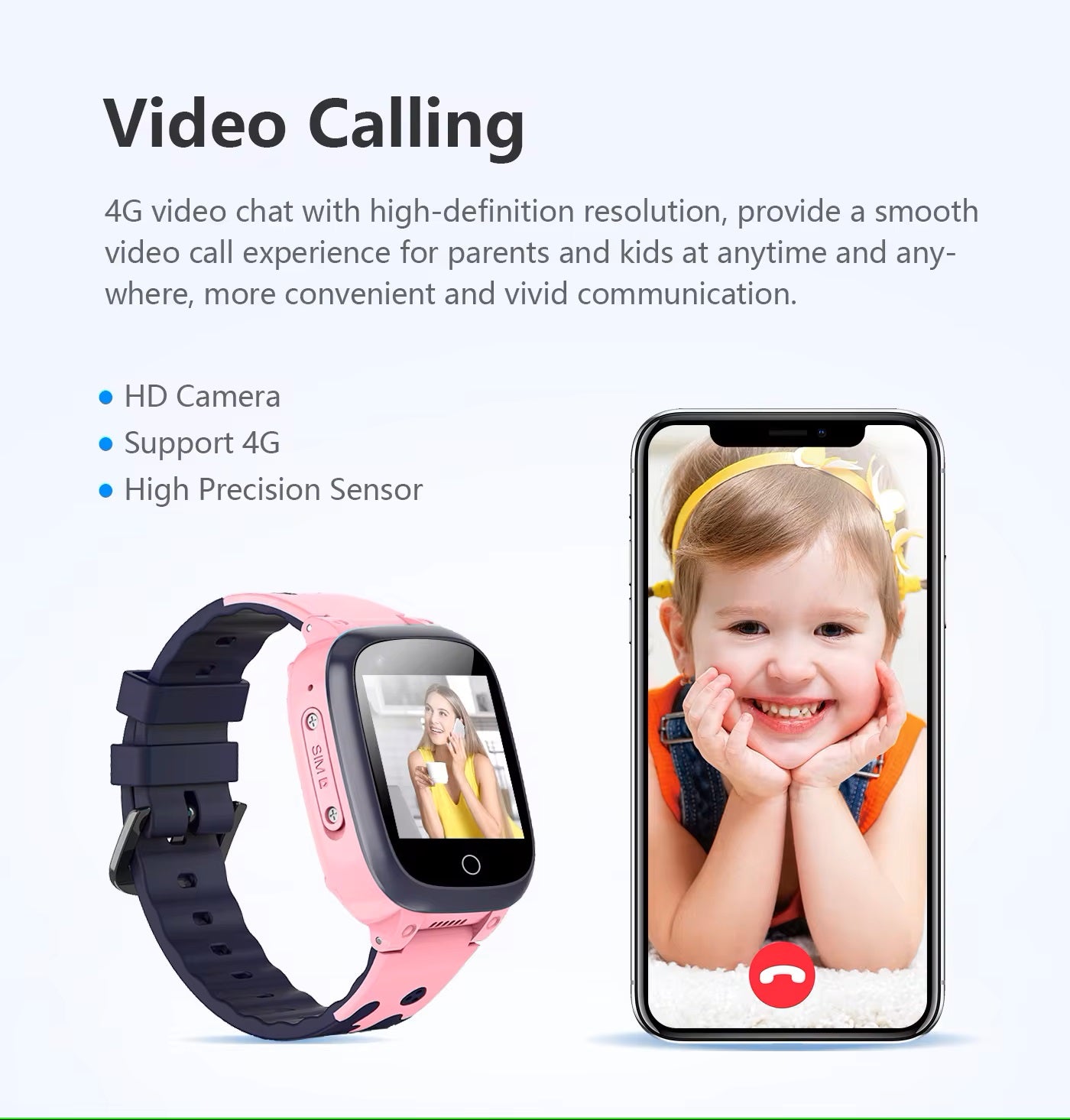 Intelligente GPS-Uhr für Kinder mit Videoanruf und Notfallfunktion