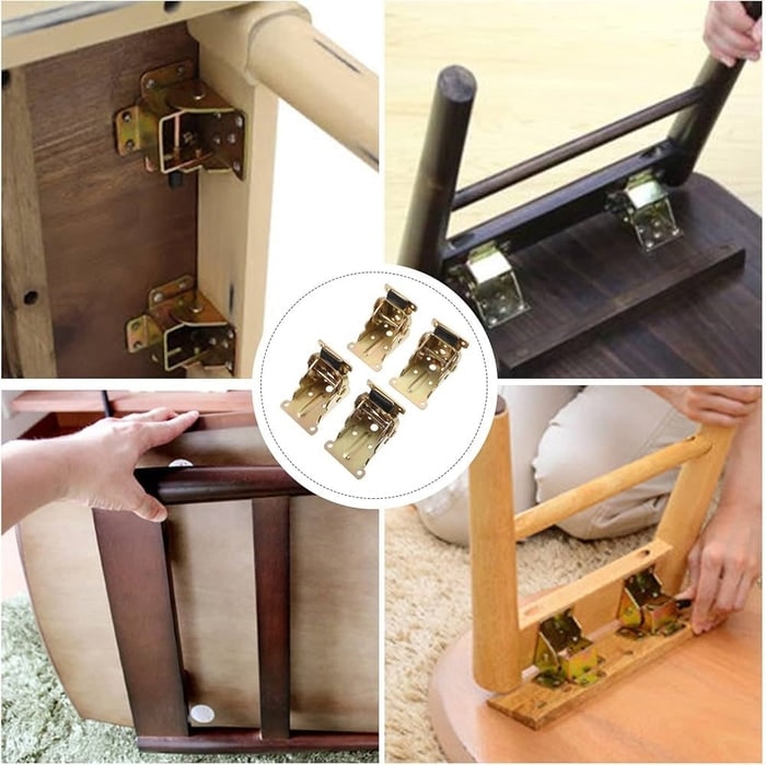 Space-Saving Steel Folding Hinge Bracket | Set of 4