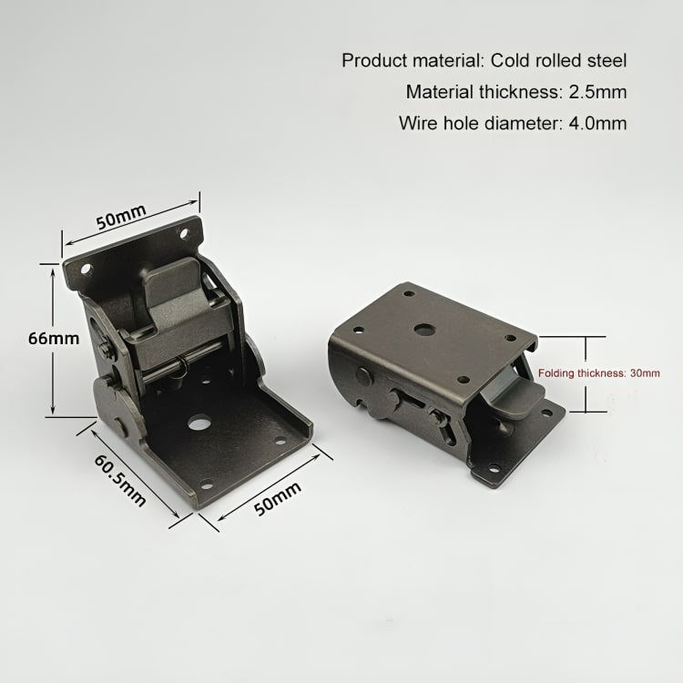 Space-Saving Steel Folding Hinge Bracket | Set of 4