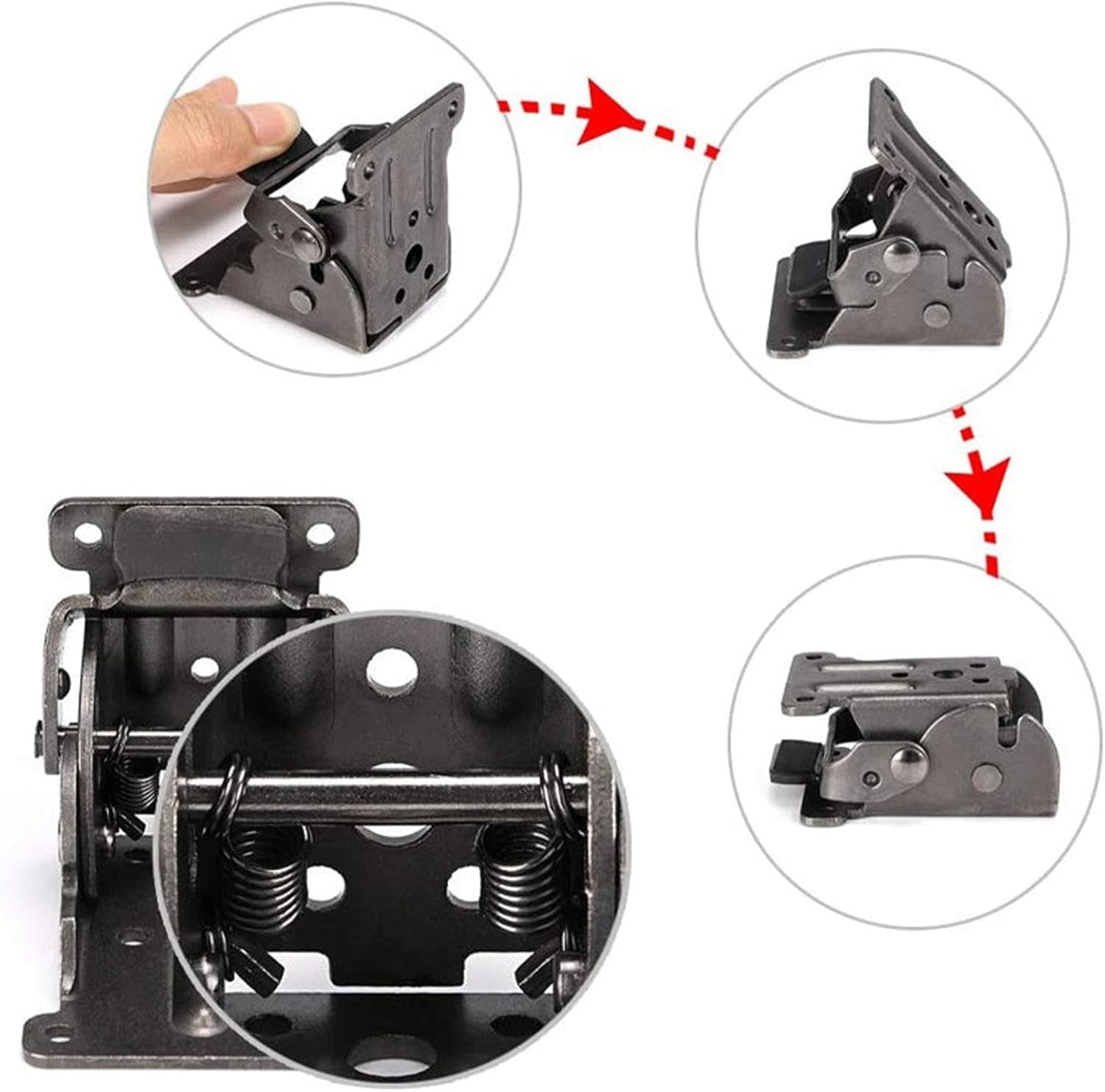 Space-Saving Steel Folding Hinge Bracket | Set of 4