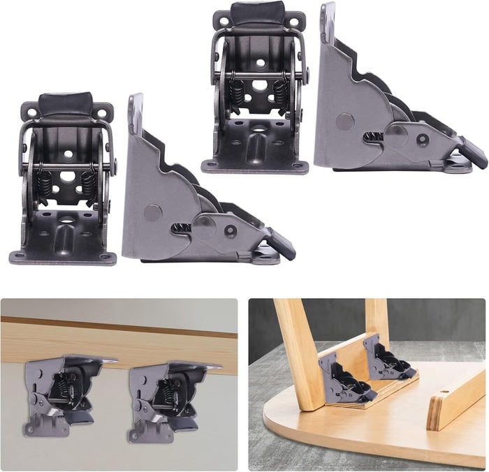 Space-Saving Steel Folding Hinge Bracket | Set of 4