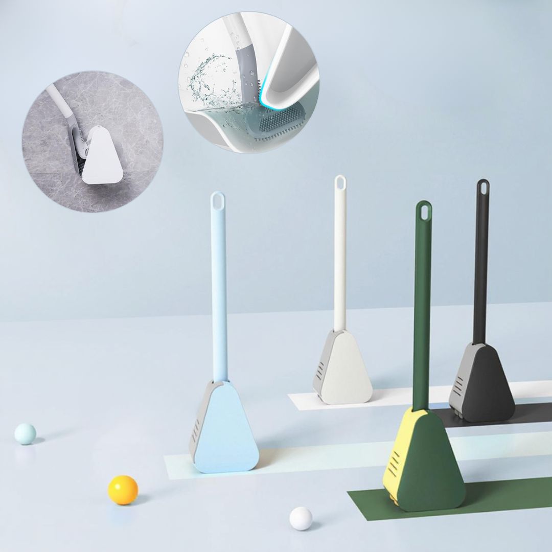 Innovative silicone toilet brush with holder for hygienic cleaning