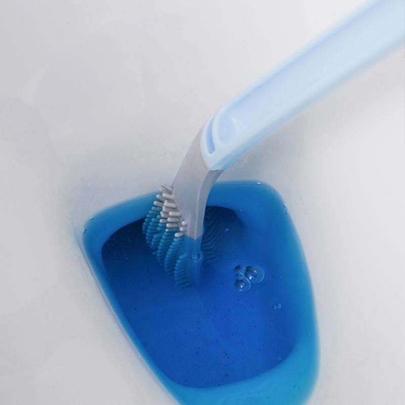 Innovative silicone toilet brush with holder for hygienic cleaning