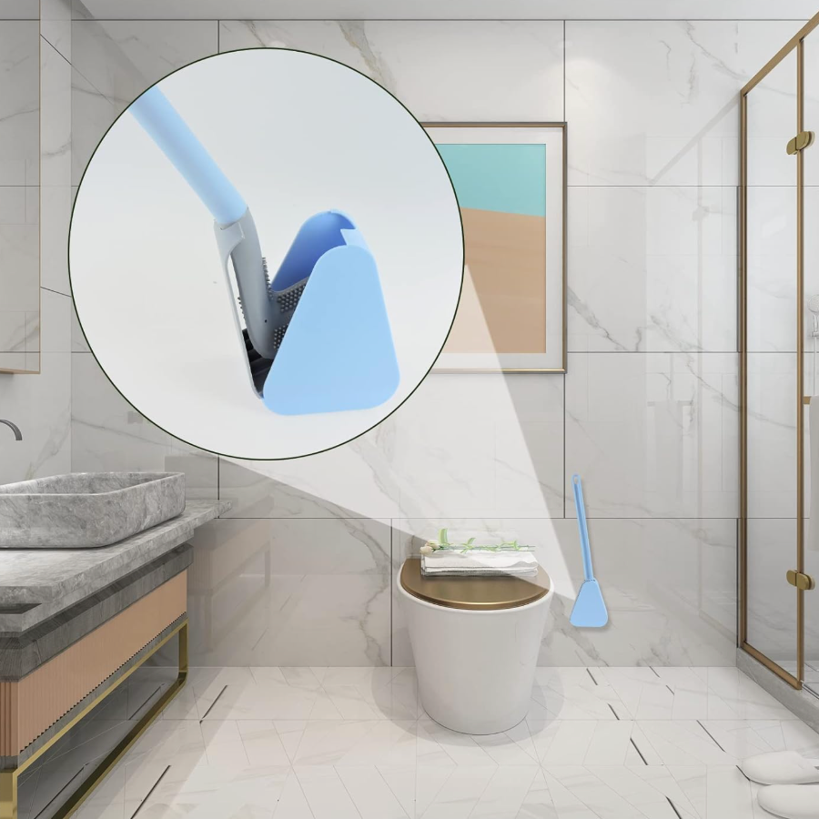 Innovative silicone toilet brush with holder for hygienic cleaning
