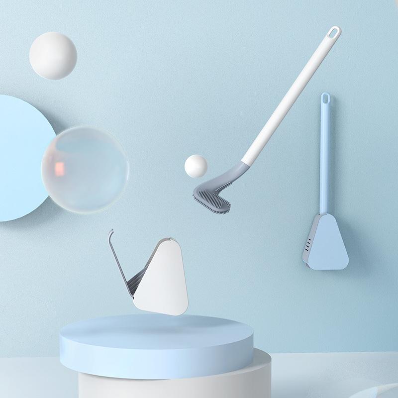Innovative silicone toilet brush with holder for hygienic cleaning