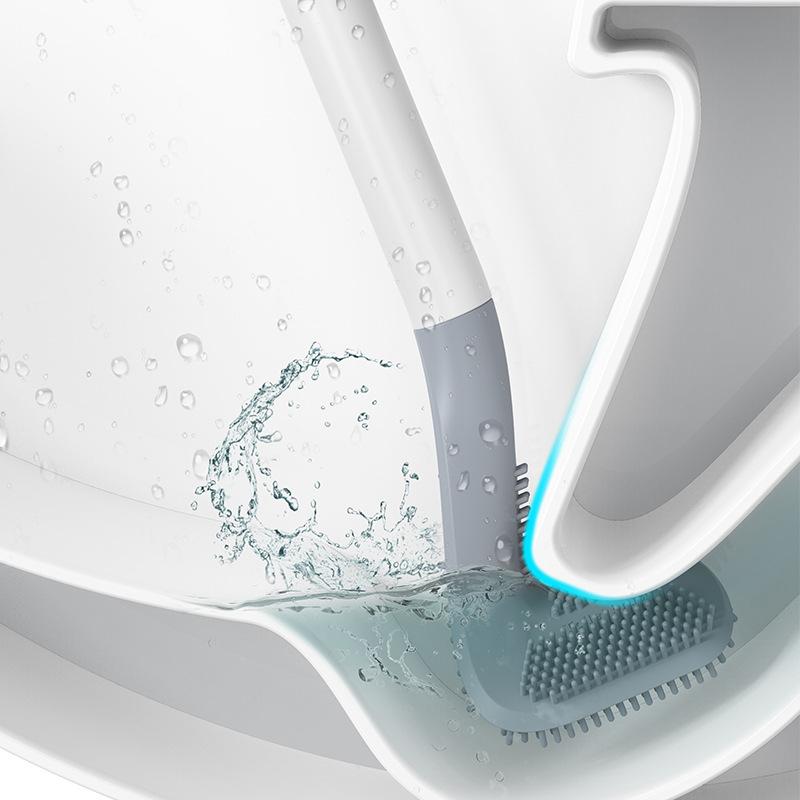 Innovative silicone toilet brush with holder for hygienic cleaning