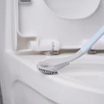 Innovative silicone toilet brush with holder for hygienic cleaning