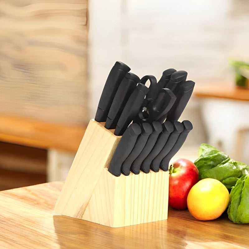 22-piece knife set with block