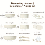 Versatile 17-piece pan set for all cooking needs