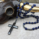 Spiritual Pendant with Tiger's Eye and Lapis Lazuli – Rosary for Men