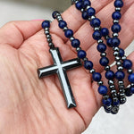 Spiritual Pendant with Tiger's Eye and Lapis Lazuli – Rosary for Men