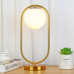 Moon-shaped design bedside lamp - Elegant glass sphere with light