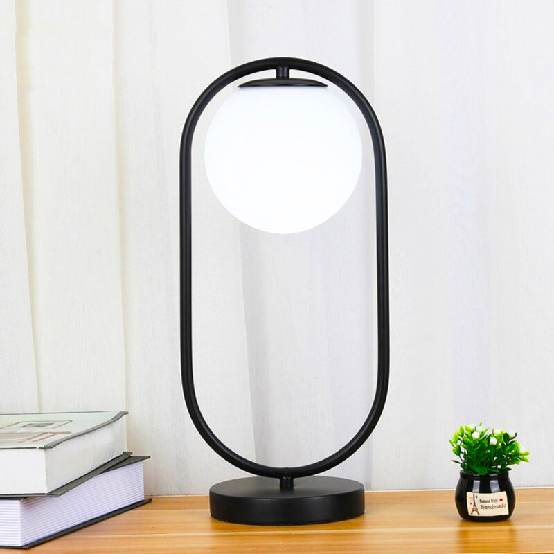 Moon-shaped design bedside lamp - Elegant glass sphere with light