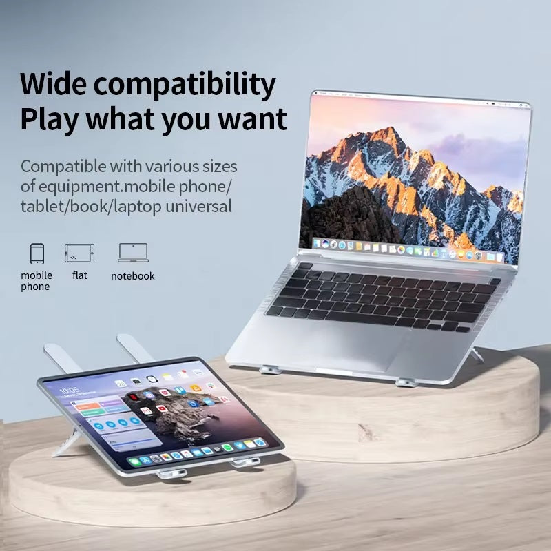 Foldable Laptop Stand with 360° Rotatable Fans and Adjustable Height