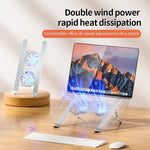 Foldable Laptop Stand with 360° Rotatable Fans and Adjustable Height