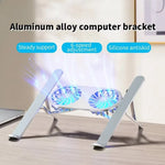 Foldable Laptop Stand with 360° Rotatable Fans and Adjustable Height