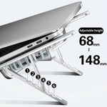 Foldable Laptop Stand with 360° Rotatable Fans and Adjustable Height