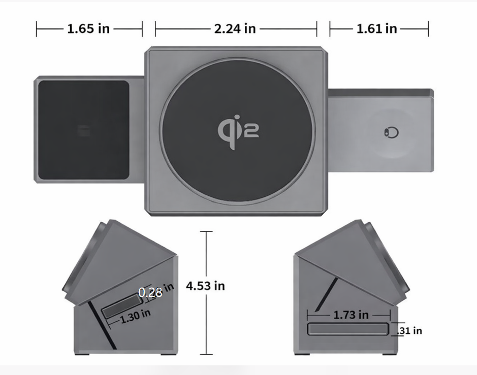 Versatile 3-in-1 Charging Station for Smartphone, Watch, and Headphones