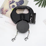Innovative Dual Leash for Dogs & Cats with LED & Poop Bag Holder